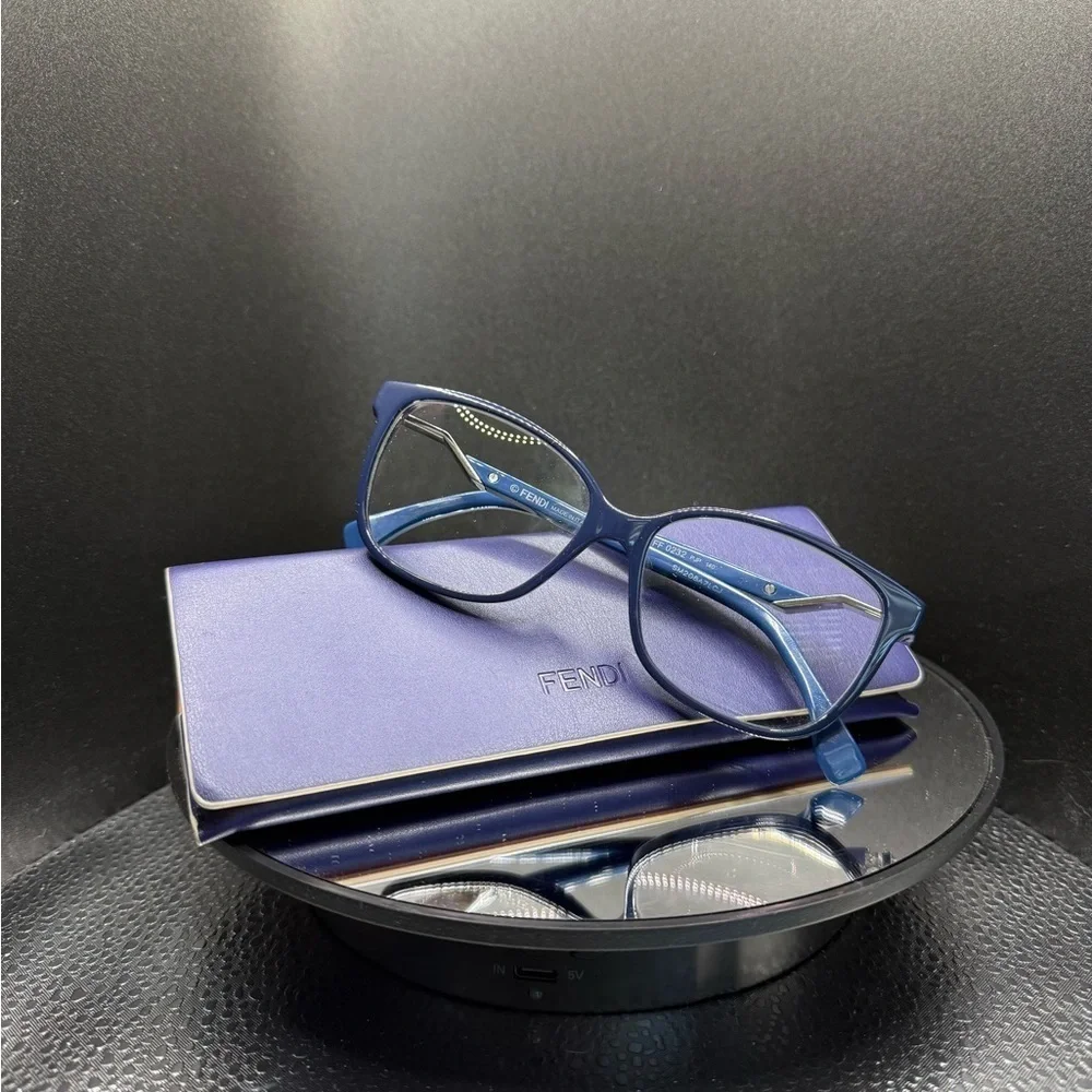 Fendi FF 0232 PJP Eyeglasses and Case | Blue Frame Made in Italy | Authenticated